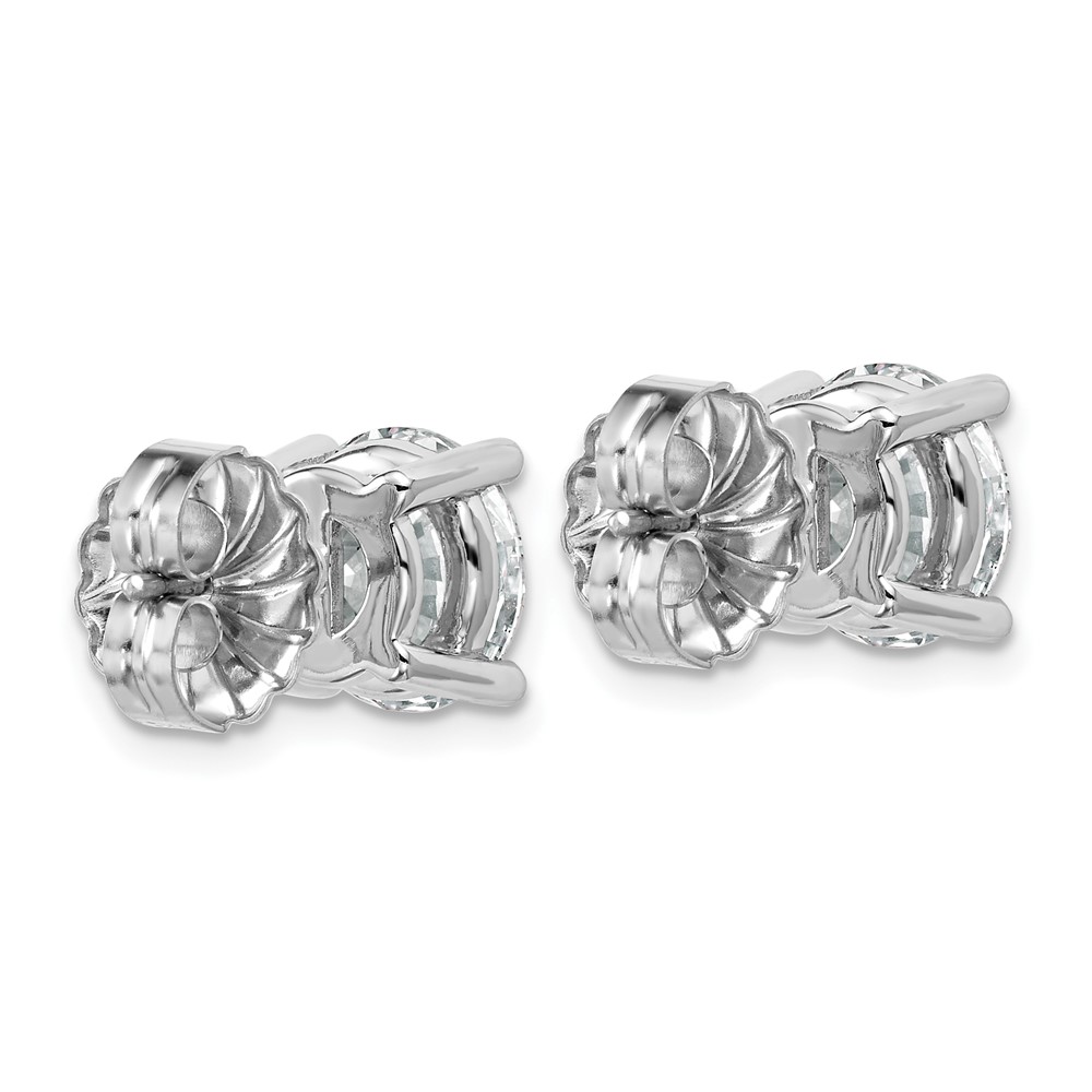 14k White Gold 6 carat Lab Grown Diamond VS/SI+ G+ Round Complete Four Prong Heavyweight Stud Earrings (EM1006-600-WLG)
