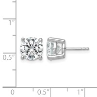 14K White Gold 6 Carat Certified Lab Grown Diamond VS SI+ G+ Round Complete Four Prong Heavyweight Stud Earrings view 5