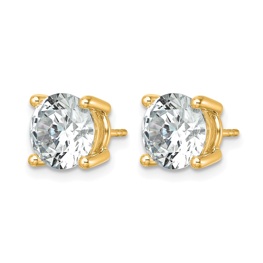 14k 6 carat Lab Grown Diamond VS/SI+ G+ Round Complete Four Prong Heavyweight Stud Earrings (EM1006-600-LG)