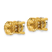 14K Yellow Gold 6 Carat Lab Grown Diamond VS SI+ G+ Round Complete Four Prong Heavyweight Stud Earrings view 4