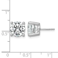 14K White Gold 7 Carat Certified Lab Grown Diamond VS SI+ G+ Round Complete Four Prong Heavyweight Stud Earrings view 4