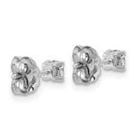 10K White Gold 0.25 Carat Lab Grown Diamond VS+ F+ Round Complete Four Prong Stud Earrings view 3