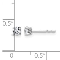 10K White Gold 0.25 Carat Lab Grown Diamond VS+ F+ Round Complete Four Prong Stud Earrings view 5
