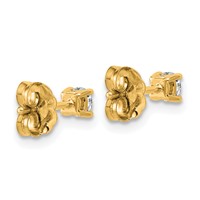 10K Yellow Gold 0.25 Carat Lab Grown Diamond VS+ F+ Round Complete Four Prong Stud Earrings view 3