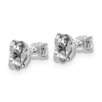 10K White Gold 0.33 Carat Lab Grown Diamond VS+ F+ Round Complete Four Prong Stud Earrings view 3