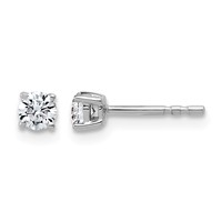 10K White Gold 0.33 Carat Lab Grown Diamond VS+ F+ Round Complete Four Prong Stud Earrings view 1