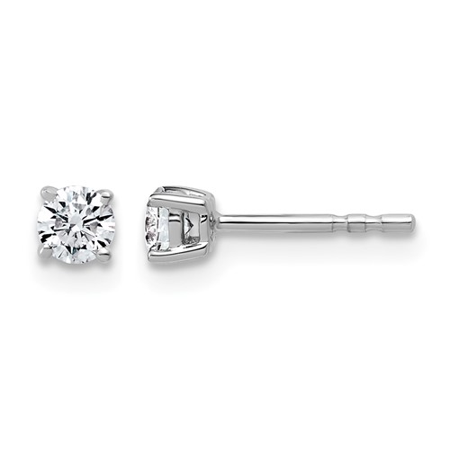 10K White Gold 0.33 Carat Lab Grown Diamond VS SI+ G+ Round Complete Four Prong Stud Earrings