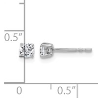 14K White Gold 0.33 Carat Certified Lab Grown Diamond VS+ F+ Round Complete Four Prong Lightweight Stud Earrings view 3