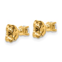 14K Yellow Gold 0.33 Carat Certified Lab Grown Diamond VS+ F+ Round Complete Four Prong Lightweight Stud Earrings view 3