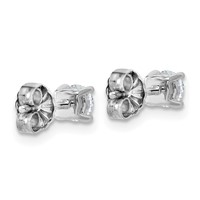 10K White Gold 0.50 Carat Lab Grown Diamond VS SI+ G+ Round Complete Four Prong Stud Earrings view 3