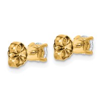 10K Yellow Gold 0.50 Carat Lab Grown Diamond VS+ F+ Round Complete Four Prong Stud Earrings view 3