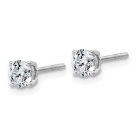 10K White Gold 0.62 Carat Lab Grown Diamond VS SI+ G+ Round Complete Four Prong Stud Earrings view 2