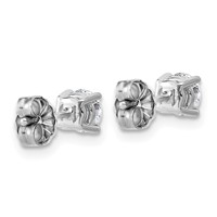 10K White Gold 0.62 Carat Lab Grown Diamond VS SI+ G+ Round Complete Four Prong Stud Earrings view 3
