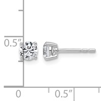 10K White Gold 0.62 Carat Lab Grown Diamond VS SI+ G+ Round Complete Four Prong Stud Earrings view 5
