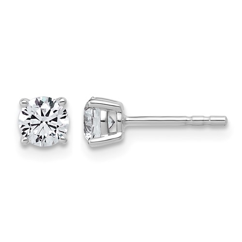 10K White Gold 0.62 Carat Lab Grown Diamond VS SI+ G+ Round Complete Four Prong Stud Earrings