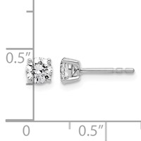 10K White Gold 0.75 Carat Lab Grown Diamond VS SI+ G+ Round Complete Four Prong Stud Earrings view 5