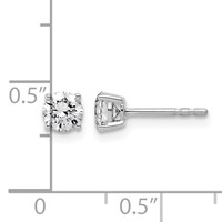 14K White Gold 0.75 Carat Lab Grown Diamond VS SI+ G+ Round Complete Four Prong Lightweight Stud Earrings view 3