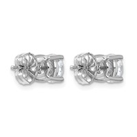 14K White Gold 2 Carat Lab Grown Diamond VS SI+ G+ Round Complete Four Prong Lightweight Stud Earrings view 3