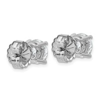 10K White Gold 4 Carat Lab Grown Diamond VS SI+ G+ Round Complete Four Prong Stud Earrings view 3