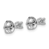 14K White Gold 0.20 Carat Lab Grown Diamond VS+ F+ Round Complete Four Prong Screwback Heavyweight Stud Earrings view 4
