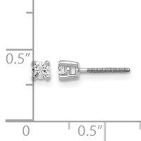 14K White Gold 0.20 Carat Lab Grown Diamond VS+ F+ Round Complete Four Prong Screwback Heavyweight Stud Earrings view 5