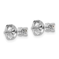Platinum 0.25 Carat Lab Grown Diamond VS+ F+ Round Complete Four Prong Screwback Stud Earrings view 3