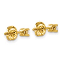 14K Yellow Gold 0.25 Carat Lab Grown Diamond VS SI+ G+ Round Complete Four Prong Screwback Heavyweight Stud Earrings view 4