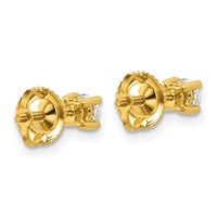 18K Yellow Gold 0.33 Carat Certified Lab Grown Diamond VS+ F+ Round Complete Four Prong Screwback Stud Earrings view 3