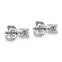 Platinum 0.33 Carat Certified Lab Grown Diamond VS+ F+ Round Complete Four Prong Screwback Stud Earrings view 3