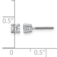 Platinum 0.33 Carat Certified Lab Grown Diamond VS+ F+ Round Complete Four Prong Screwback Stud Earrings view 4