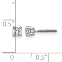 14K White Gold 0.33 Carat Lab Grown Diamond VS+ F+ Round Complete Four Prong Screwback Heavyweight Stud Earrings view 5