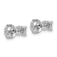 18K White Gold 0.50 Carat Lab Grown Diamond VS+ F+ Round Complete Four Prong Screwback Stud Earrings view 3