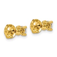 18K Yellow Gold 0.50 Carat Lab Grown Diamond VS+ F+ Round Complete Four Prong Screwback Stud Earrings view 3