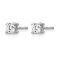 14K White Gold 0.50 Carat Certified Lab Grown Diamond VS+ F+ Round Complete Four Prong Screwback Heavyweight Stud Earrings view 2