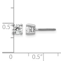14K White Gold 0.50 Carat Certified Lab Grown Diamond VS+ F+ Round Complete Four Prong Screwback Heavyweight Stud Earrings view 5
