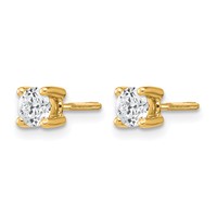 14K Yellow Gold 0.50 Carat Certified Lab Grown Diamond VS SI+ G+ Round Complete Four Prong Screwback Heavyweight Stud Earrings view 2