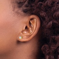 14K Yellow Gold 0.50 Carat Certified Lab Grown Diamond VS SI+ G+ Round Complete Four Prong Screwback Heavyweight Stud Earrings view 3