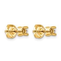 14K Yellow Gold 0.50 Carat Certified Lab Grown Diamond VS SI+ G+ Round Complete Four Prong Screwback Heavyweight Stud Earrings view 4