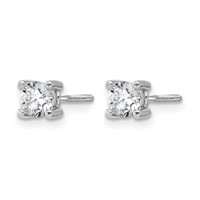 14K White Gold 0.62 Carat Certified Lab Grown Diamond VS SI+ G+ Round Complete Four Prong Screwback Heavyweight Stud Earrings view 2