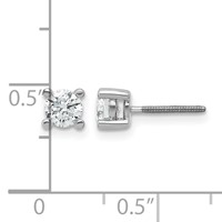 14K White Gold 0.62 Carat Certified Lab Grown Diamond VS SI+ G+ Round Complete Four Prong Screwback Heavyweight Stud Earrings view 4