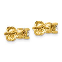 14K Yellow Gold 0.62 Carat Certified Lab Grown Diamond VS SI+ G+ Round Complete Four Prong Screwback Heavyweight Stud Earrings view 4