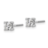 Platinum 0.75 Carat Certified Lab Grown Diamond VS+ F+ Round Complete Four Prong Screwback Stud Earrings view 2