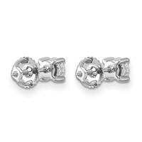 Platinum 0.75 Carat Certified Lab Grown Diamond VS+ F+ Round Complete Four Prong Screwback Stud Earrings view 3
