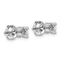 14K White Gold 0.75 Carat Lab Grown Diamond VS+ F+ Round Complete Four Prong Screwback Heavyweight Stud Earrings view 4