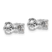 18K White Gold 1 Carat Certified Lab Grown Diamond VS+ F+ Round Complete Four Prong Screwback Stud Earrings view 3