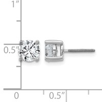 18K White Gold 1.50 Carat Lab Grown Diamond VS+ F+ Round Complete Four Prong Screwback Stud Earrings view 5