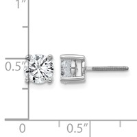 Platinum 1.50 Carat Lab Grown Diamond VS+ F+ Round Complete Four Prong Screwback Stud Earrings view 5