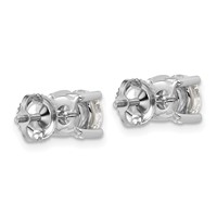 18K White Gold 5 Carat Lab Grown Diamond VS+ F+ Round Complete Four Prong Screwback Stud Earrings view 3