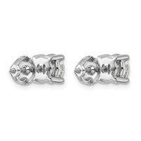 Platinum 2 Carat Lab Grown Diamond VS+ F+ Round Complete Four Prong Screwback Stud Earrings view 3