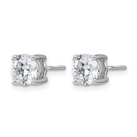 14K White Gold 2 Carat Lab Grown Diamond VS SI+ G+ Round Complete Four Prong Screwback Heavyweight Stud Earrings view 2